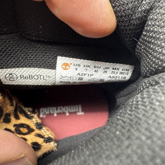 Timberland A2F1P Skyla Bay Boots Women Size 9 Black Leopard Nubuck Sneaker - Picture 8 of 9